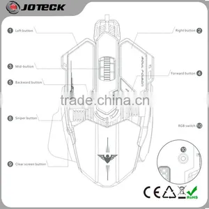Big Size Illuminated Programmable Metal Computer Mouse for Gamer thumbnail-5