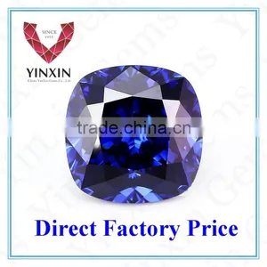 Brilliant High Quality Synthetic 34# Sapphire Cushion Shape 6X6mm thumbnail-2