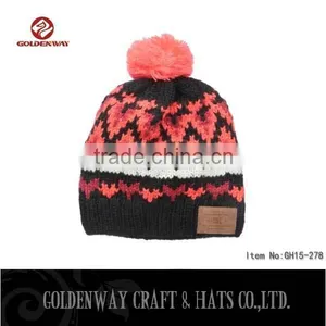 Wholesale New Fashion Knit Winter Hats Multi Color Acrylic Beanie Hat for Women thumbnail-1