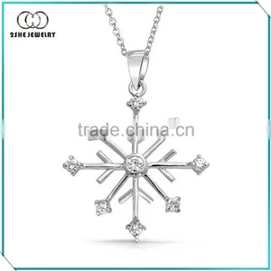 Classic Jewelry Simple Silver Snowflake Pendant thumbnail-1