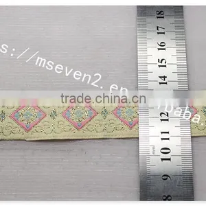 Hot Selling 2.5cm Width Gold Yarn Embroidery Webbing Belt for Garment thumbnail-5