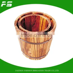 Wholesale Cheap Price Outdoor Round Wooden Planter Flower Pot Planter Box thumbnail-1