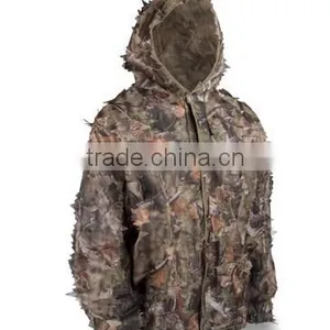 Mesh Camouflage Ghillie Leafy Hunting Camo Suit Jacket Pants Brown thumbnail-3