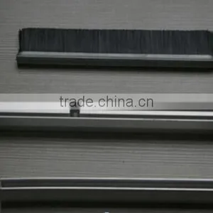 High Quality Black Nylon Wire Bottom Door Seal Brush Strip With Al Base thumbnail-1