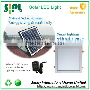 Elegant Fancy Radar Sensor Light Square Led Ceiling Light Powered by 15 Watt Solar Panel thumbnail-1