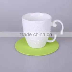 2015 New Products Home Used High Temperature Resist Eco-friendly Marerial EVA Pink Green and Blue Fresh Color Round Cup Coaster thumbnail-2