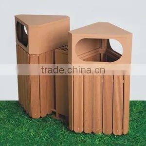 Good Quality Outdoor Wooden Plastic Composite WPC Wastebins thumbnail-3