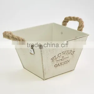 Wholesale Antique Home Decoration Beer Square Galvanized Metal Bucket thumbnail-6