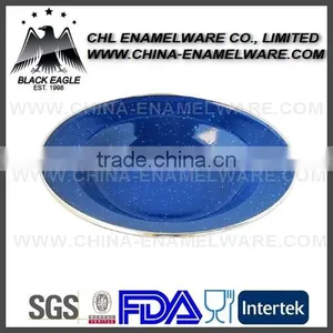 Customized Blue Enamel Plate With Rolled Rim thumbnail-4