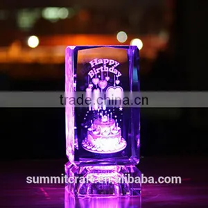 Light Base 3d Laser Engraving Crystal Birthday Gifts thumbnail-1