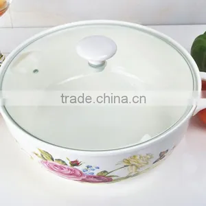 10 Inch Ceramic Stewpot With Glass Lid & Metal Stand thumbnail-2