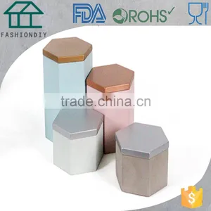 Polygonal Multi Color Decorative Concrete Candle Holder thumbnail-1