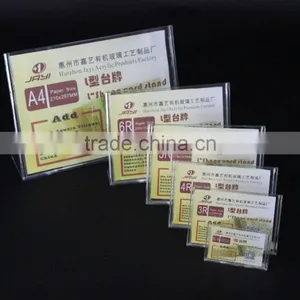 Clear Acrylic Upright Plexiglass Plastic Sign Holder With Slant Back Menu Ad Frame Table Card Display thumbnail-2