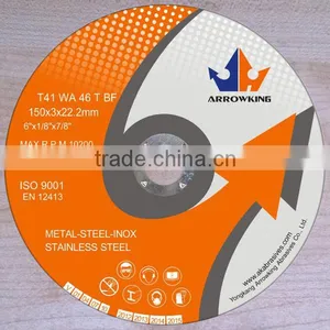 6" 150x3x22.2mm Super Thin Flat Resin Bonded Reinforced Cutting Wheel for Stainless Steel thumbnail-1