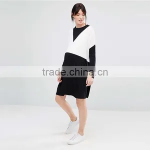 2016 Autumn Women Colour Block Design Maternity Maxi Dress HSD9705 thumbnail-3