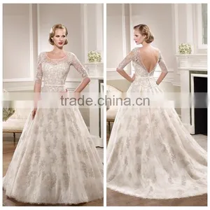 New Design Long Sleeve Lace Ball Gown Muslim Dress Wedding thumbnail-1