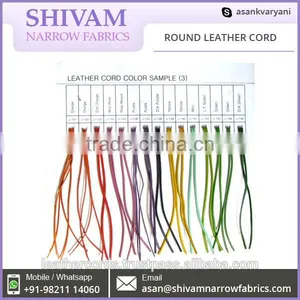 3mm Round Braided Leather Cord, Black Color thumbnail-5