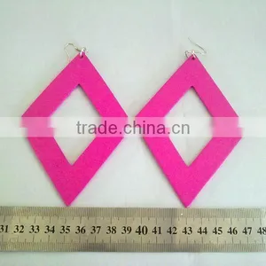 Hot Sale Fluorescent Earrings, Fashion Oversized Wood Earring, Fashion Wood Jewelry thumbnail-1