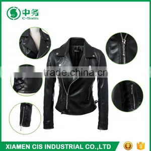2017 New Fashion Women PU Leather Jacket for Sale thumbnail-3