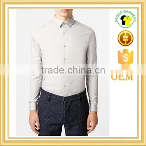 Slim Fit Light Grey Long Sleeve Stretch Smart Shirt thumbnail-1