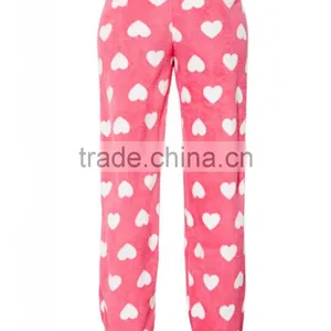 Pink Heart Plush Pants Cute Cotton Women Sleepwear thumbnail-3