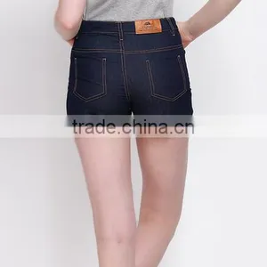 EY0583P Hot Sale Women High Waist Denim Shorts With Hem 2016 thumbnail-3