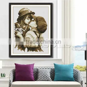 Custom Wedding Multicolor Rectangle Wall Hangings Supplies Wholesale Girl Cross Stitch Set thumbnail-1