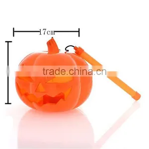 Halloween Outdoor Flashing Toy Plastic Portable LED Lantern Pumpkins Light For Child thumbnail-3