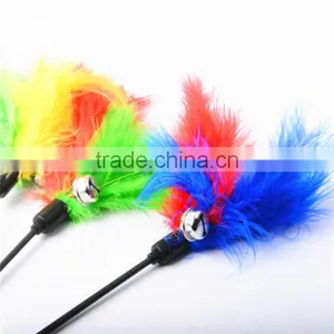Plastic Wand Pet Teaser Feather Multicolor thumbnail-3