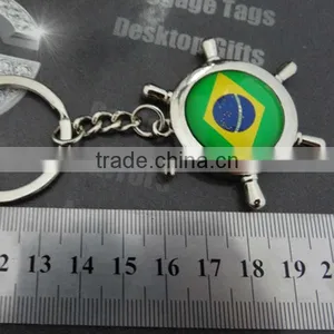 Collectable Metal Rudder With Flag Keychain Gifts for Brazil thumbnail-1