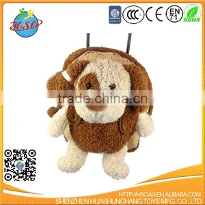 Soft Brown Dog Animal Trolley Bag Furry Plush Rolling Luggage Case for Children thumbnail-1