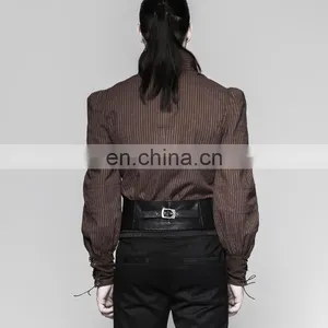 Men's Underbust Black Leather Buttoned Corsage Belt Punk Rave S-211 thumbnail-4