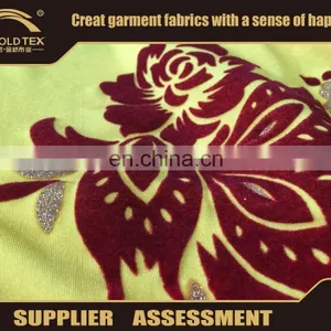 Fashion FDY Flower Flocking Fabric Shiny Metallic Fabrics thumbnail-2