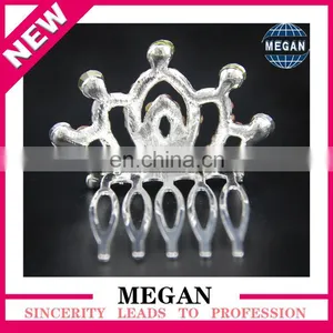 New Design Bridal Hair Accessories Colorful Alloy Rhinestone Crown Hair Combs thumbnail-2