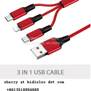 Wholesale Nylon Woven Micro Usb Cable,Mobile Phone Accessories Type-C Usb C Cable,Fast Charging 3 In 1 Usb Data Cable Fo thumbnail-1