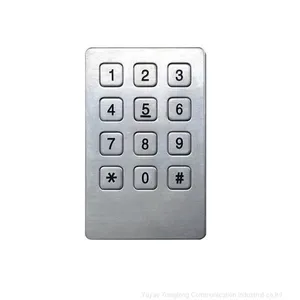 3x4 12 Keys Stainless Steel Numeric Keypad for Access Control thumbnail-2