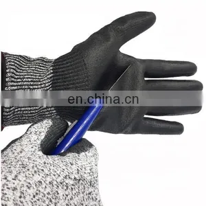 Ansi Level 5 PU Dipping Puncture Resistant Gloves For Construction thumbnail-1