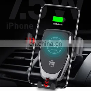 Qi Wireless Car Charger Phone Holder 10W 2020 New Product Wholesale Mobile Phone Q12 Car Wireless Fast Charger For IPhone thumbnail-1
