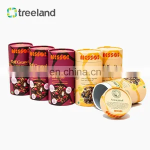 Bio-friendly Paper Tube Packaging for Granola Custom Cereal Packaging Food Grade Cylinder Canister thumbnail-4