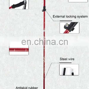 Aluminum Alloy Folding Stick Ultra Light Mountaineering Cane Telescopic Trekking Poles Walking Stand Climbing Camping Cane thumbnail-4
