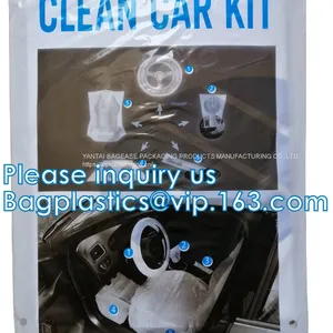 Disposable Plastic Car Cover With Elastic Band Medium Size, Kit De Protection, Car Clean Kit, Car Protection Disposable thumbnail-5