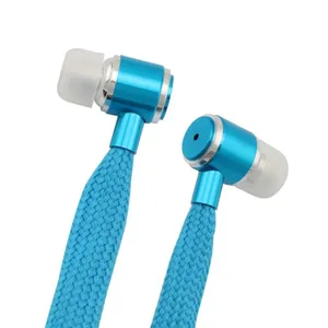 Air Tube Rope Braided Flat Cable Wired Earphones With MIC Headset thumbnail-1