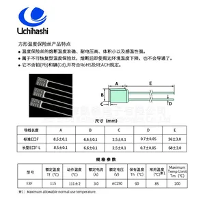 Japan UCHIHASHI Thermal Fuse E3F AC250V 3A Thermal Cutoff thumbnail-2