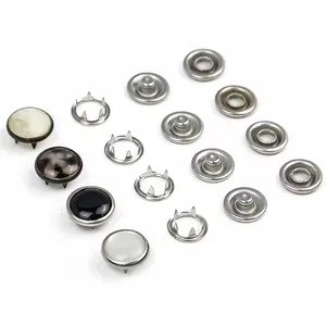 Factory Stock Buttons Stainless Steel or Brass Material Colors Pearl Snap Button Prong Pearl Snap Button for Shirts Clothing thumbnail-2