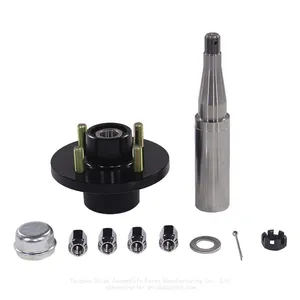 3500lb, 6‑Hole | Motorcycle Trailer, Farm Trailer Specific Chassis Wheel Hub Assembly, Spindle, Through Axle Assembly, Bearing, Solid Hollow Axle thumbnail-1
