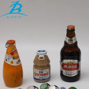Low Lid Glass Bottles Aluminum Pull Ring Caps Aluminium Ring Pull Cap 26mm for Beer Milk Juice Bottle thumbnail-4