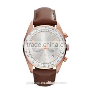 Rose Gold-tone Stainless Steel Case Watch With Brown Leather Strap 5995 thumbnail-1