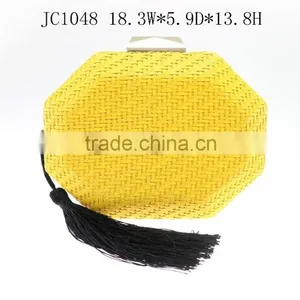 Woven Purse, Fashion Woven pu Evening Handbag Made in China thumbnail-1