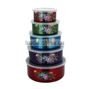 Factory Indan Kitcheware Colorful Stainless Steel Food Containers Set With Lid thumbnail-2