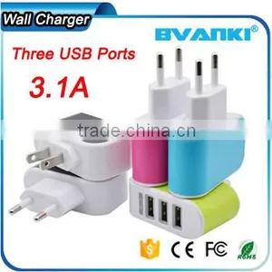 Sales Promotion !!! China Supplier Multi Port Usb Chargers Travel Wall Charger US EU UK AU Plug 5V 3.1A 3 Port USB Charger thumbnail-2